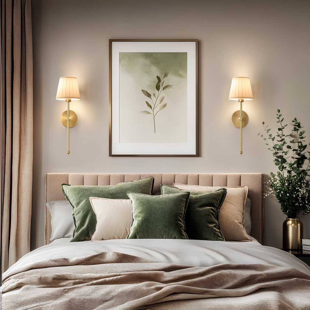 WIRELESS PLEATED WALL SCONCES (SET OF 2)