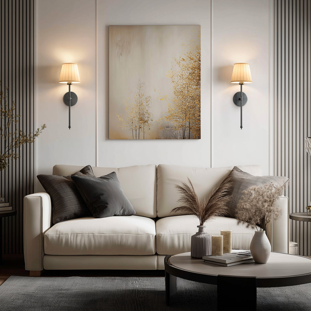 WIRELESS PLEATED WALL SCONCES (SET OF 2)