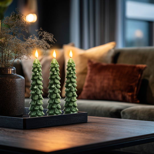 CHRISTMAS FLAMELESS WIRELESS CANDLES (SET OF 3)