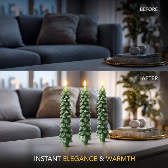 CHRISTMAS FLAMELESS WIRELESS CANDLES (SET OF 3)