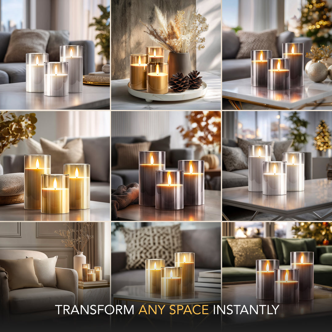 FLAMELESS WIRELESS CANDLES ( SET OF 3)