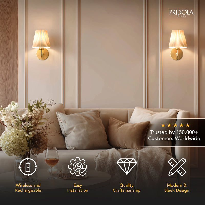 CURVED WIRELESS WALL SCONCE