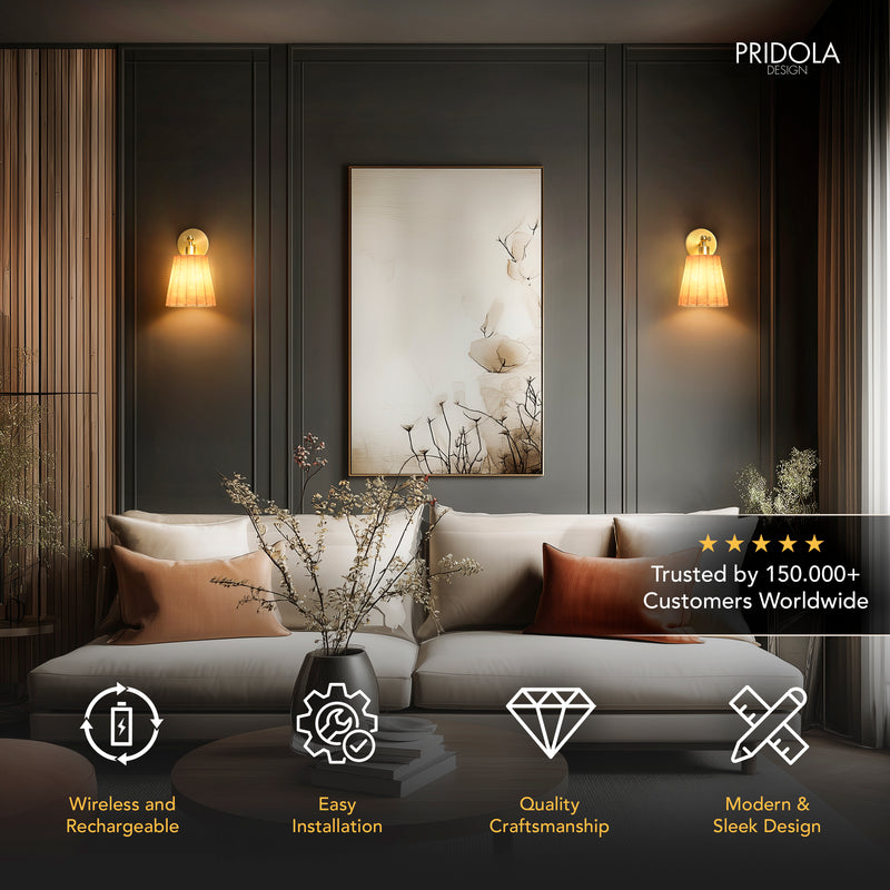 NATURAL WIRELESS WALL SCONCE