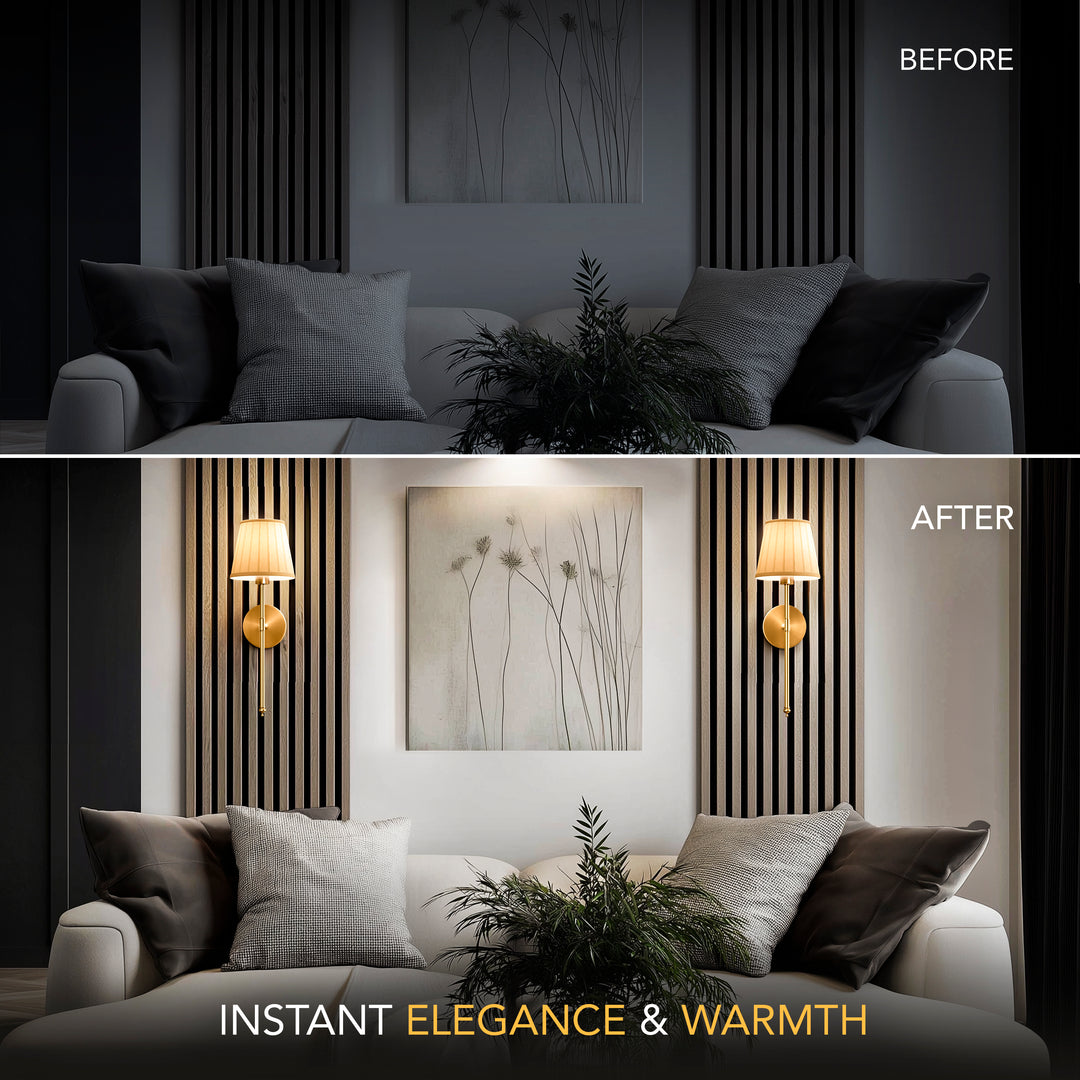 WIRELESS PLEATED WALL SCONCES (SET OF 2)