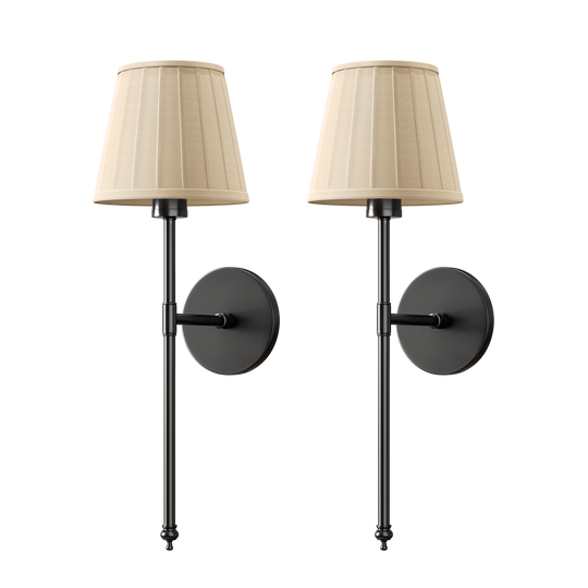 WIRELESS PLEATED WALL SCONCES (SET OF 2)