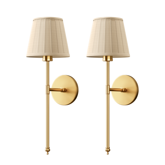 WIRELESS PLEATED WALL SCONCES (SET OF 2)