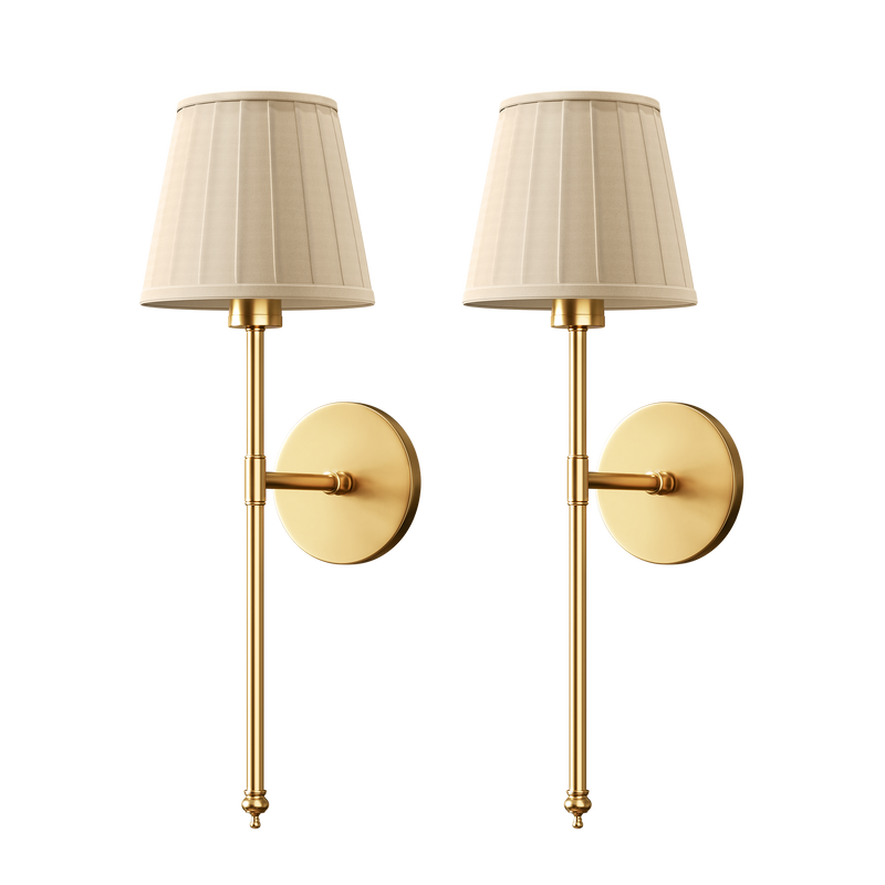 WIRELESS PLEATED WALL SCONCES (SET OF 2)