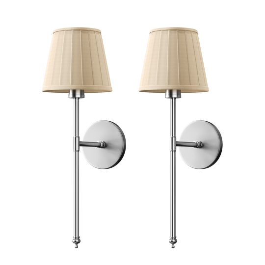 WIRELESS PLEATED WALL SCONCES (SET OF 2)
