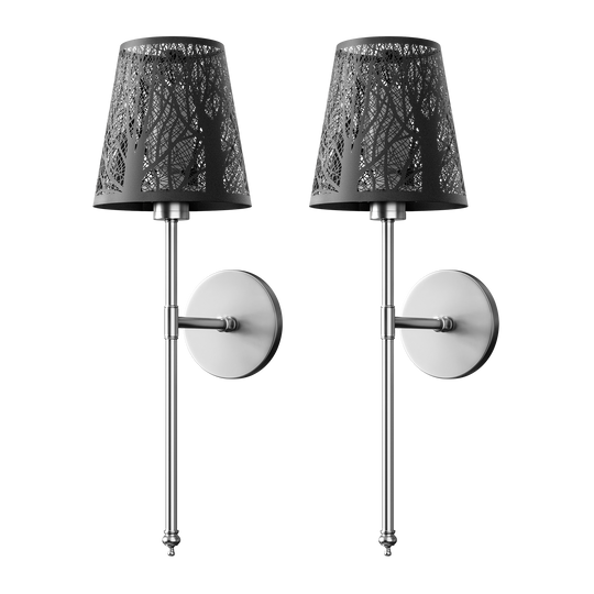 WIRELESS METALLIC WALL SCONCES (SET OF 2)