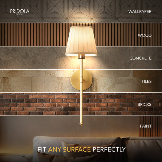 WIRELESS PLEATED WALL SCONCES (SET OF 2)