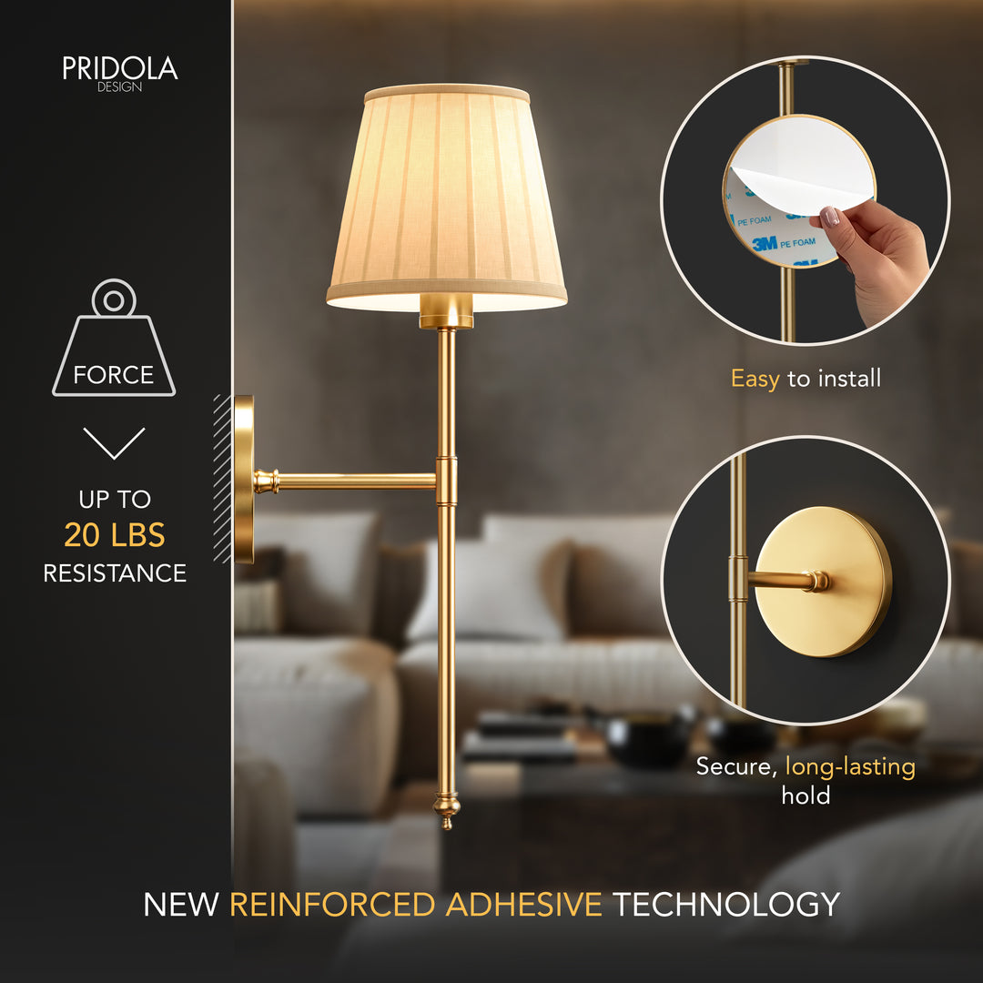 WIRELESS PLEATED WALL SCONCES (SET OF 2)