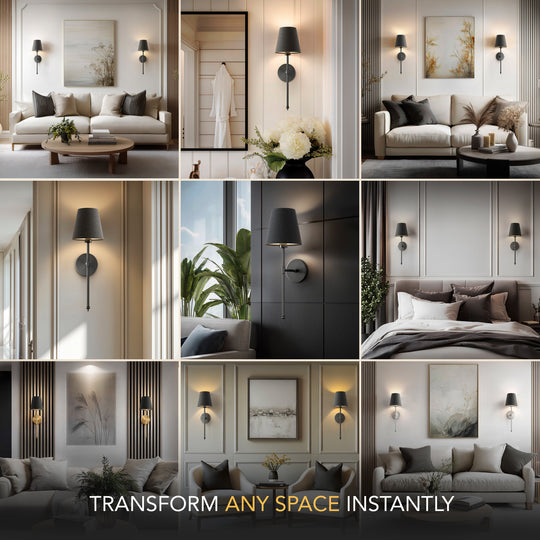 WIRELESS DARK WALL SCONCES (SET OF 2)