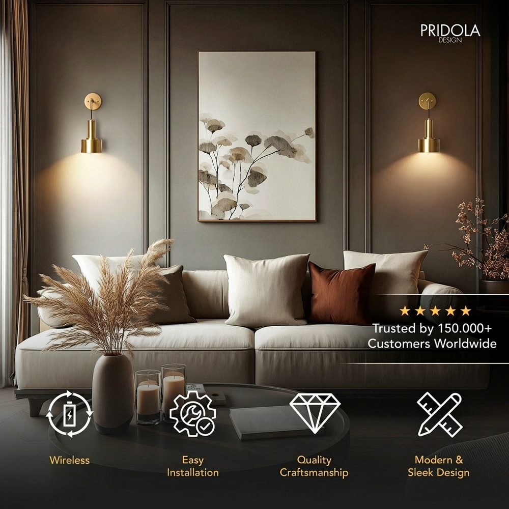 GLOWDROP WIRELESS WALL SCONCES (SET OF 2 + 2 BULBS FREE)